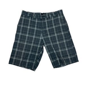 Hurley Mens Plaid Shorts Black